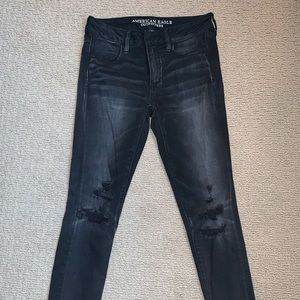 Super stretch American eagle black jeans